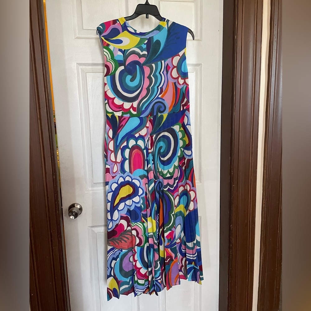 NWT Rare Boden fabulous colorful swirl watercolor painting midi dress Size 8R